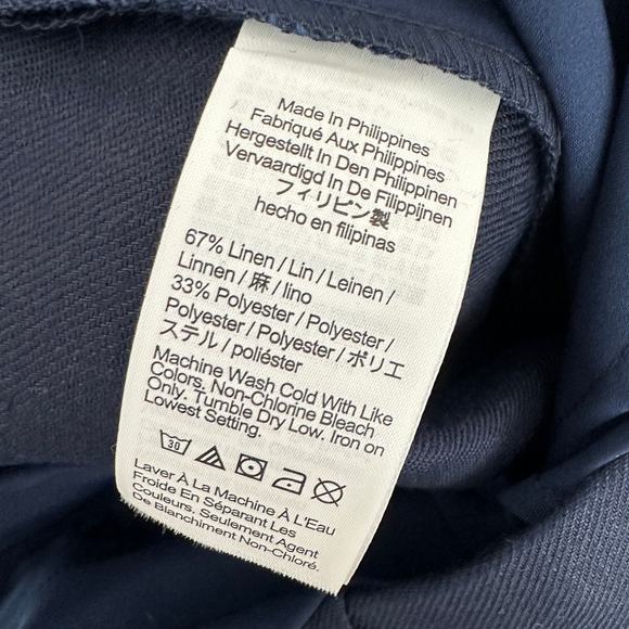 J.Crew Tall Carolina Flare Wide Leg Pant Stretch Linen Blend Navy US 6 T NWT - Picture 12 of 13